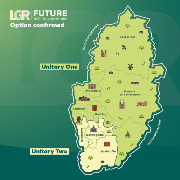 infographic showing boundaries for two new authorities